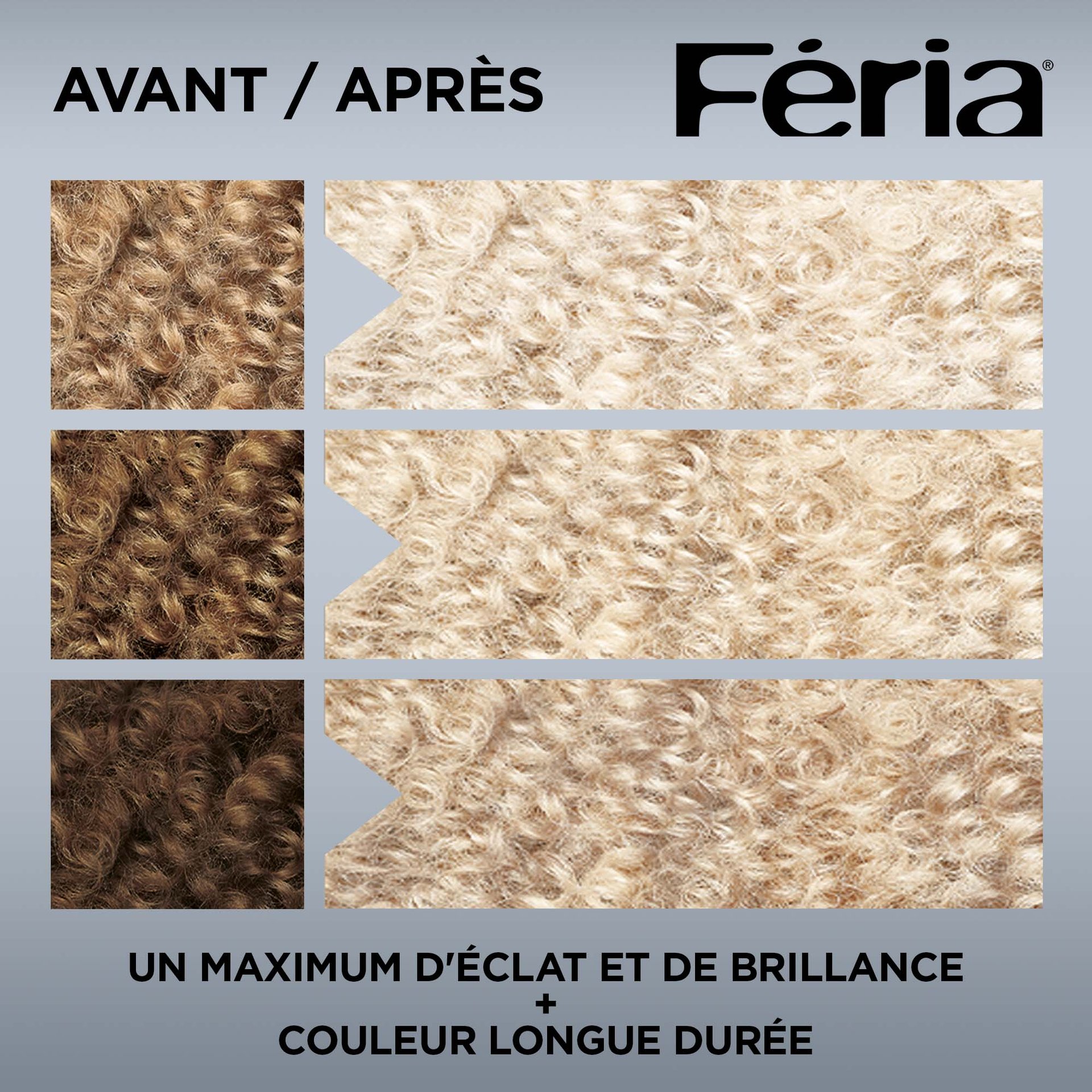 Avant et après la coloration 205 Décolorant Extra Blond